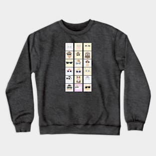 Minimalistic Cat Accessories Design Feline Fashionistas: 18 Cats in Trendy Accessories Crewneck Sweatshirt